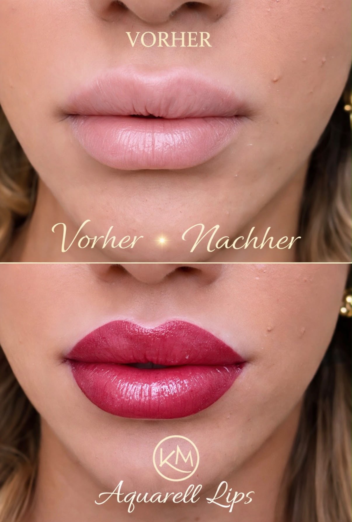 Aquarell Lips Vorher Nachher Bild